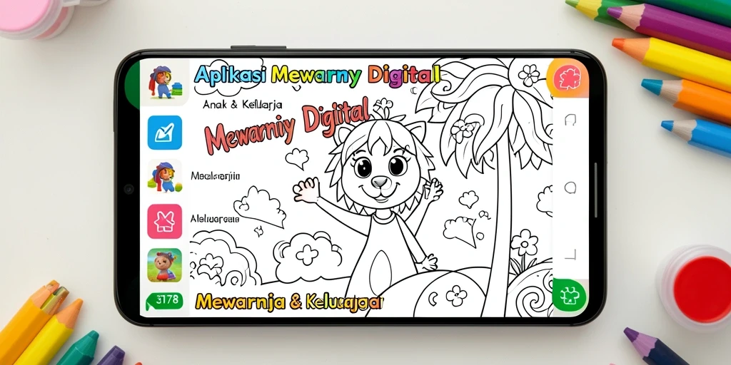 Tampilan antarmuka aplikasi Mewarnai Digital yang menarik dan mudah digunakan.
