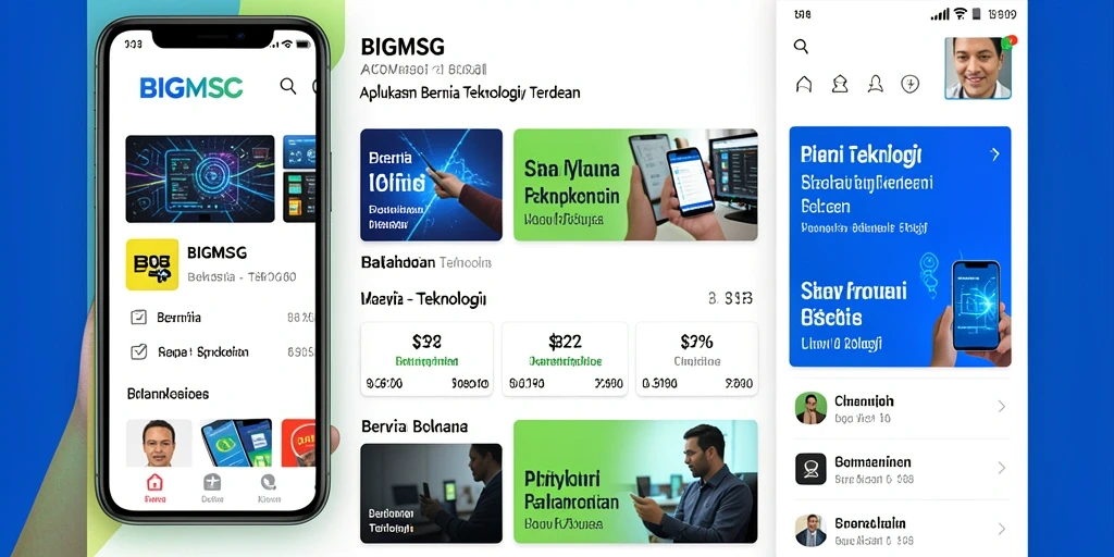 Antarmuka BIGMSG yang modern dan fungsional untuk berita teknologi.