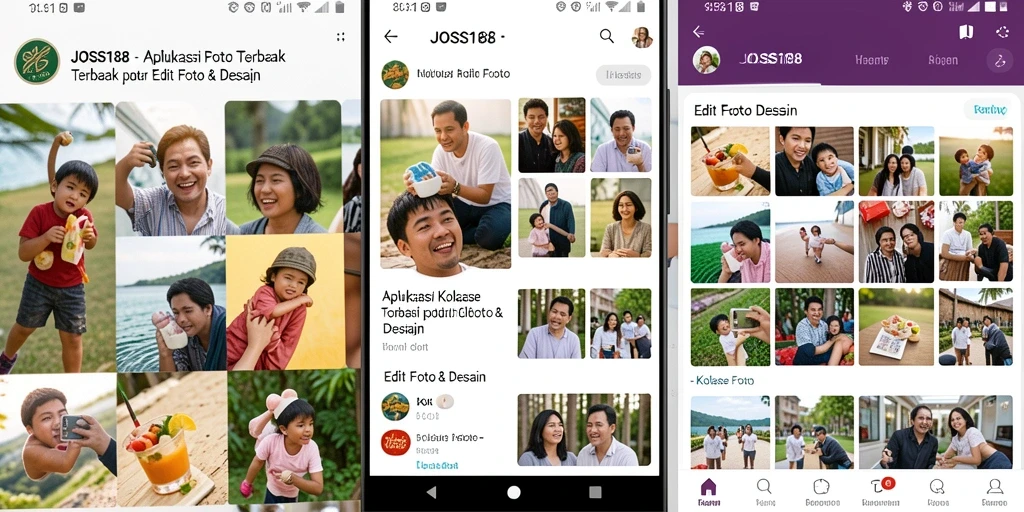 Antarmuka pengguna JOSS188 untuk membuat kolase foto yang menarik.