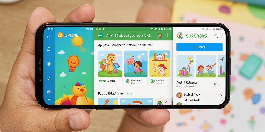 Antarmuka interaktif SUPER805 untuk belajar sambil bermain.
