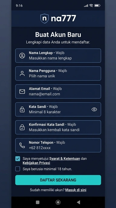 Buat Akun Baru na777 dengan Mudah